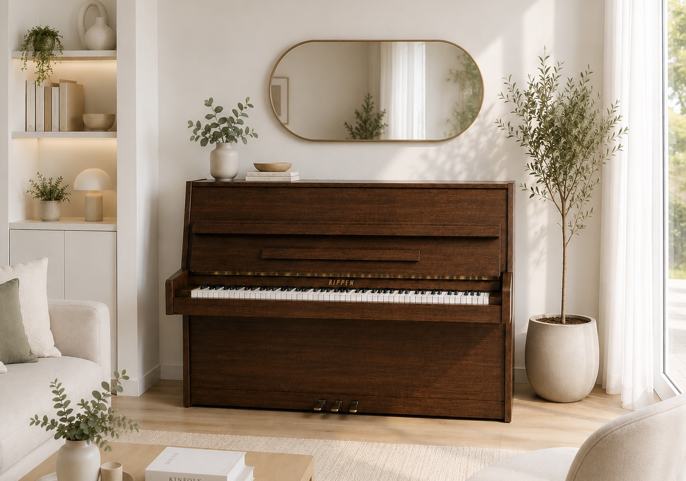 piano droit samick JS108 en bois vernissé
